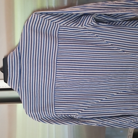 💕DEREK LAM💕 Blue Pin Stripe Shirtdress ~ Blue White 40 EUC Minimalist Chic - Picture 11 of 13